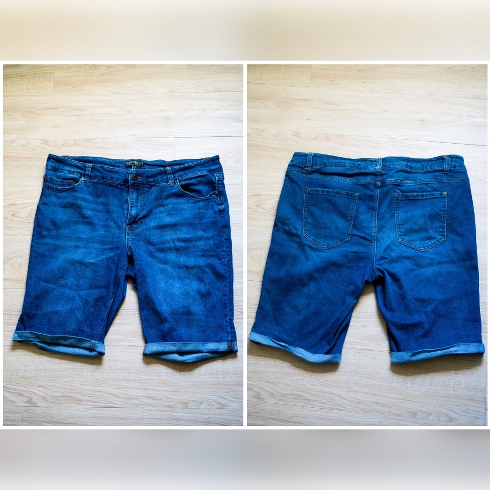 Plus Size Jean Bermuda Shorts